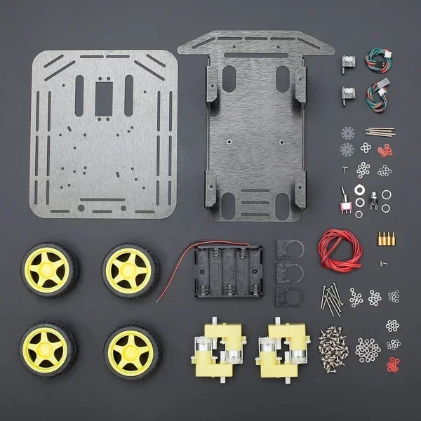 four wheeled car with encoder aluminum alloy robot parts suitable for Arduino
