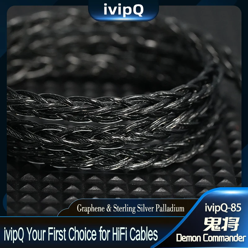 ivipQ-85 Demon Commander High Purity Earphone Cable Single Crystal Gold Copper Alloy + Graphene Shielding HiFi IEM Wire for FH19