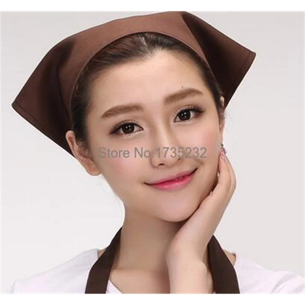 Waiter Work Head Scarf Simple Kitchen Restaurant Pot Shops Three Angle Head Scarf Customizable Female Chef Cap