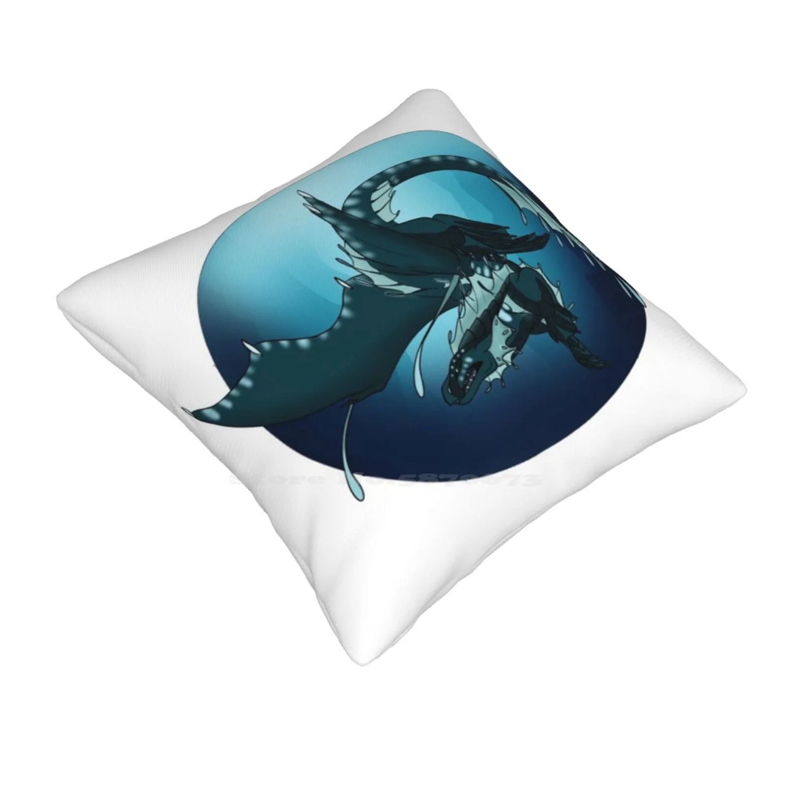 Abysswing Circle Home Sofa Car Cushion Cover Pillowcase Dragon