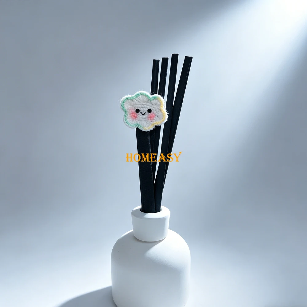 6Pcs Cloud Shaped Fiber Reed Diffuser Sticks, High Absorption Volatile Rods, Flameless Essential Oil Aroma Accessories for Home