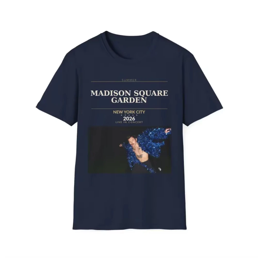 Harry Styles 2026 Madison Square Garden Concert merchandise Cotton couple summer loose casual streetwear Harajuku shirt