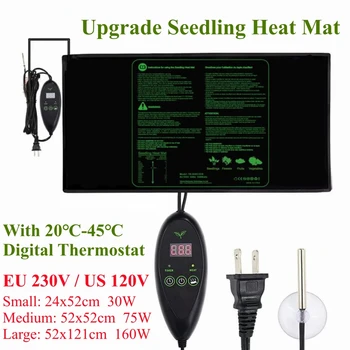 שדרוג 3 גדלים מזרעים מזרע חום עמיד למים עם 20 ℃ -45 ℃   בקר טרמוסטט דיגיטלי הידרופוני לגרמינציה של זרעים