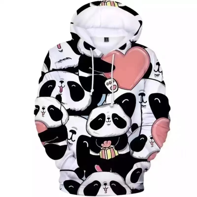 Spring/Fall 2023 3D Print Cute Panda Hoodies Men Sweatshirts Women Pullovers Fashion Hip Hop Streetwear Autumn Kids Hooded Tops