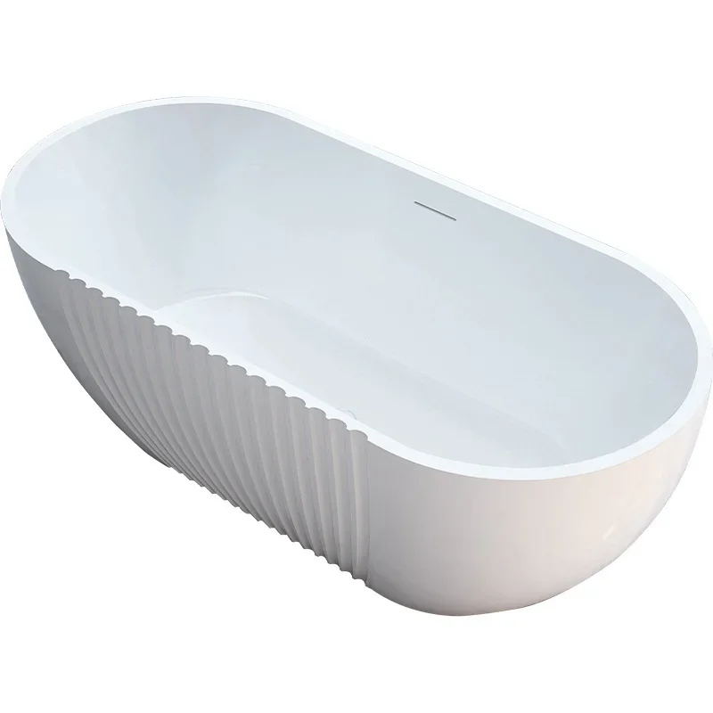 

Acrylic bathtub household light luxury hotel double oval integrated bathtub