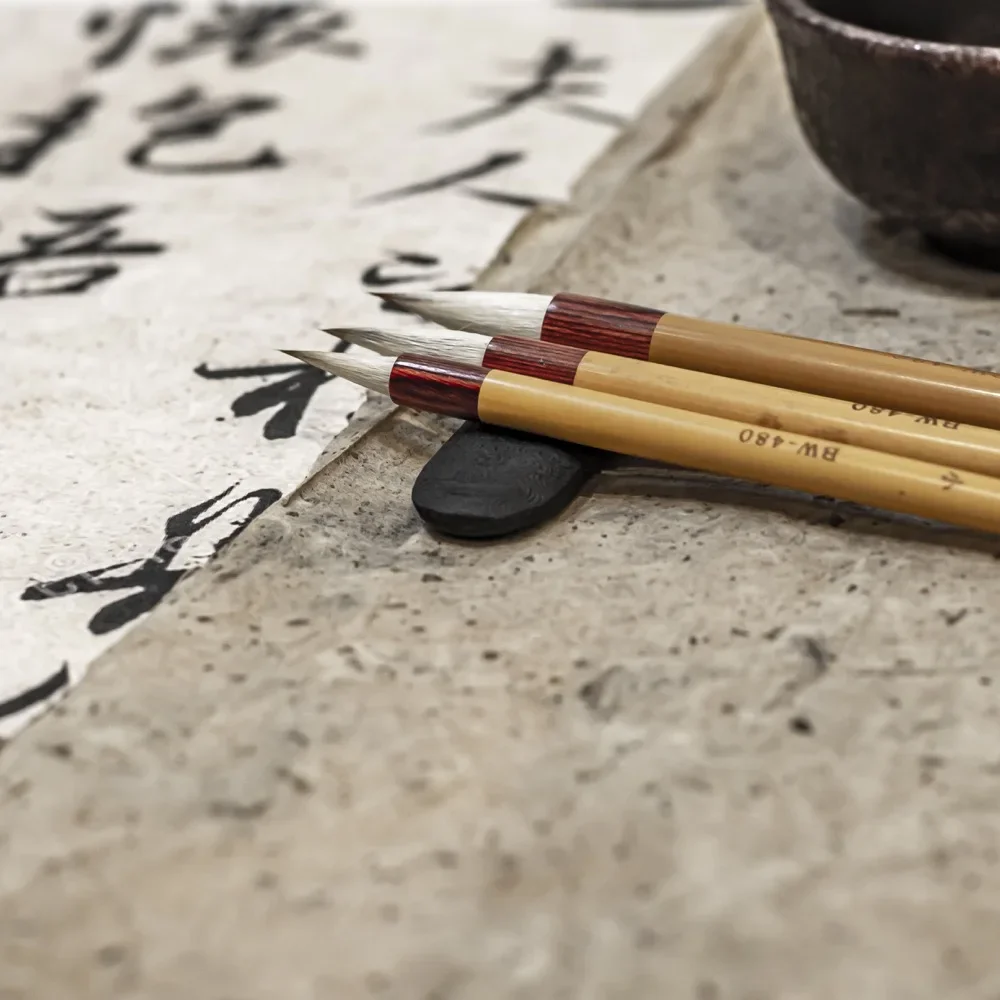 3pcs Artsecret /lot Chinese Calligraphy Brush Goat Hair Script Writing Ink Brushes Watercolor Painting L M S Size