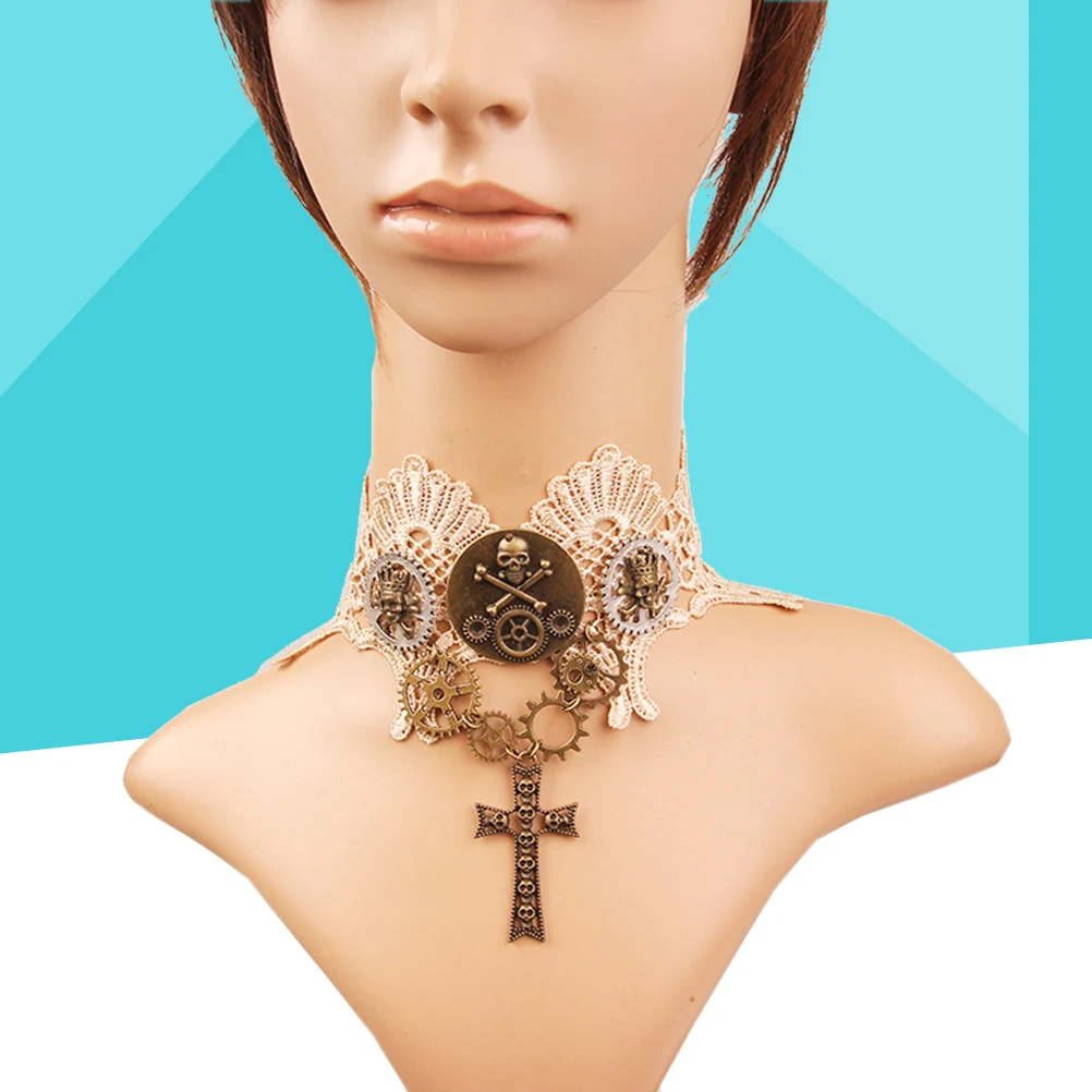 

Retro Skull Lightweight Choker for Women Party Gift Delicate Weave Necklace Set Jewelry Accessories