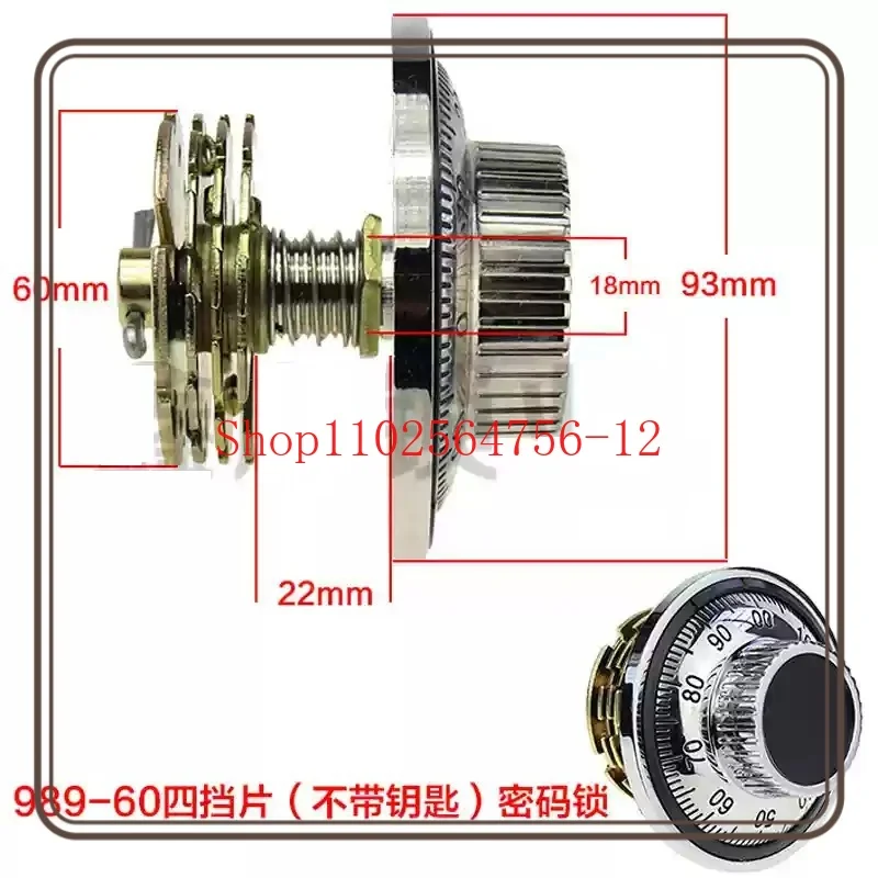 Suitable for Safe Mechanical Password Fire Safe Turntable Lock Practice Lock 989-60 Four-blank Password Lock