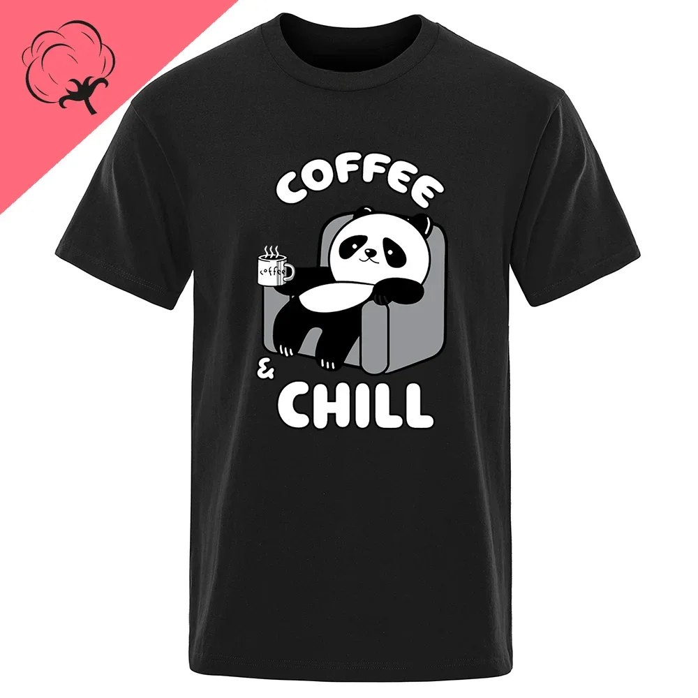 Breathe Economy Men fashion coffee cold drink printed T-shirt Kawaii Krasnohop Casual everyday short sleeved cotton top