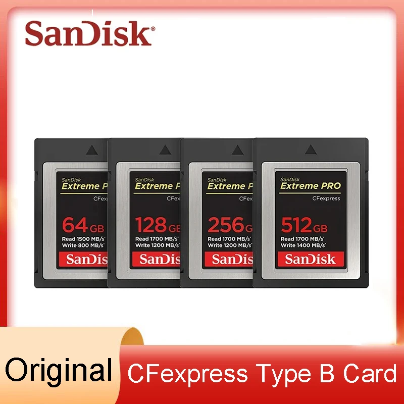 SanDisk Extreme Speed™ Pro CFexpress Type B Card 64GB 128GB 256GB 512GB High Speed CFE Type-B Card 4K Video For Cameras