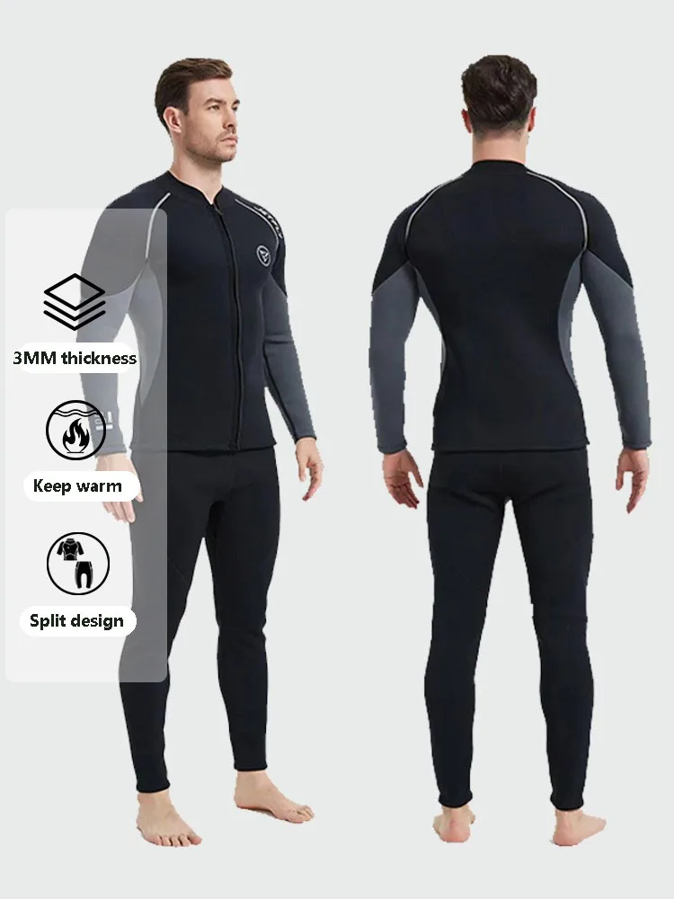 New 2mm 3mm Men's Diving Clothes Neoprene Keep Warm Split Wetsuit Long Sleeve Surfing Snorkeling Jackets Pants Kayaking Suits