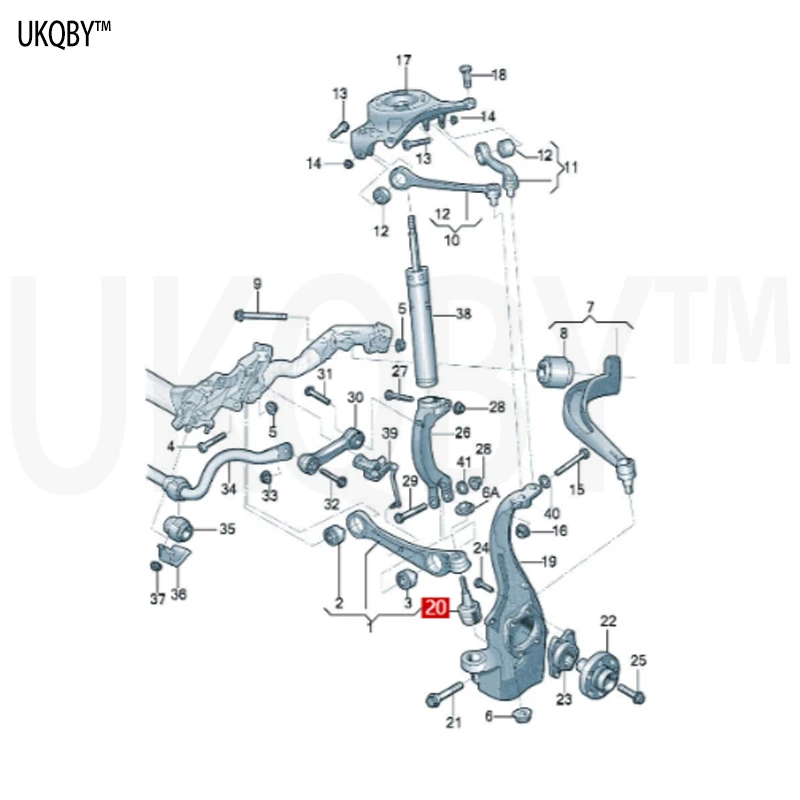 رأس كروي سفلي LR/رأس صغير M12 8K0407689E 8K0407689F 8K0407689G8W0407689B