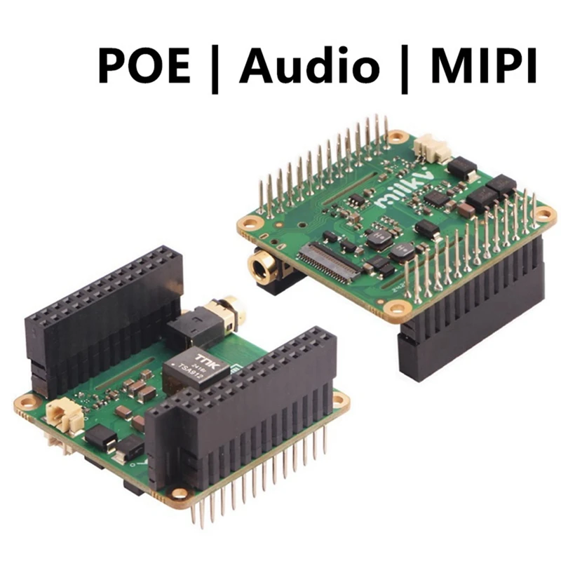 Para placa de expansão Milk-V Duo S Poe HAT MIPI DSI e interface de áudio suporta fonte de alimentação POE