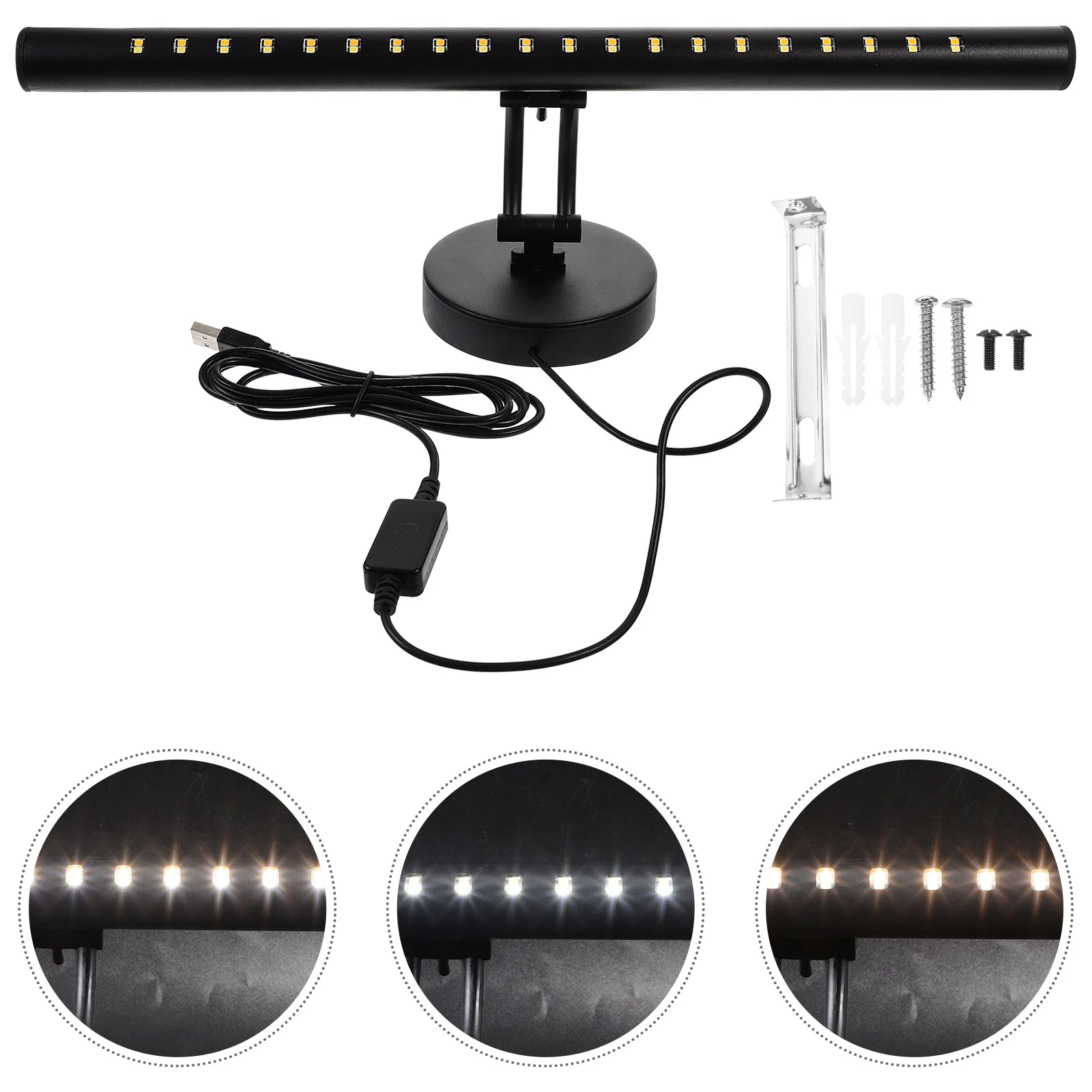 

Led Vanity Mirror Light Eye-Safe 3 Color Usb Powered Aluminum Makeup Lamp Lightweight Long Lasting For Bathroom