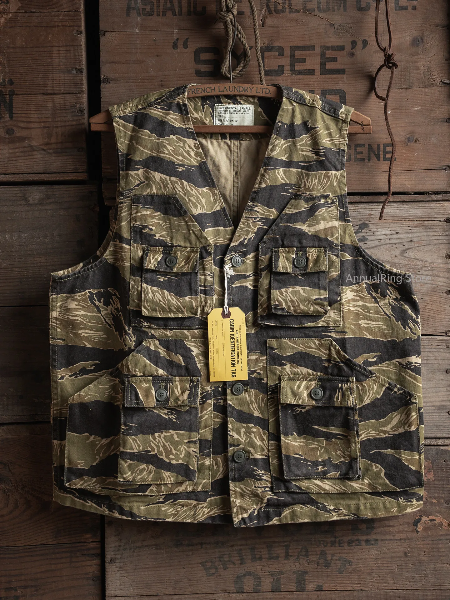 Hunting Outdoor Rug - Gilet tactique robuste Bronson à rayures