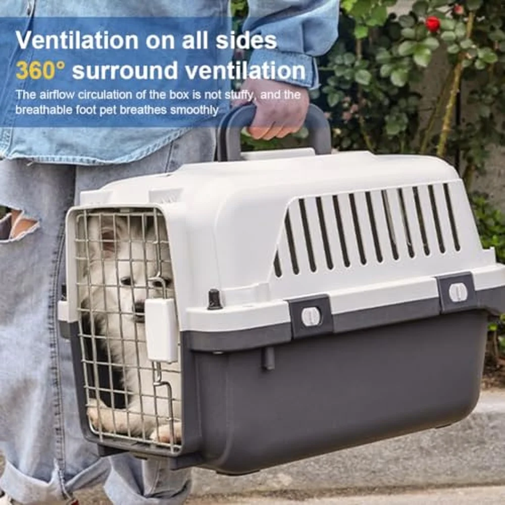 Large Dog Crate Pet Carrier with Trolley Style Design
