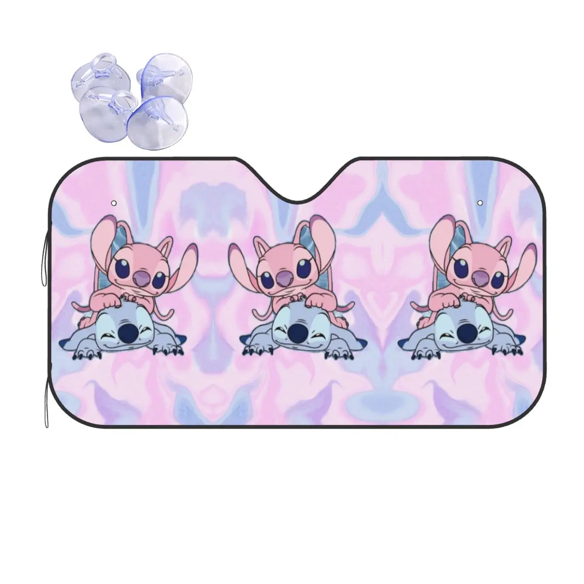 

Custom Stitch And Angel Windshield Sunshade Foldable Reflective Sun Blocker Front Window Shade Visor