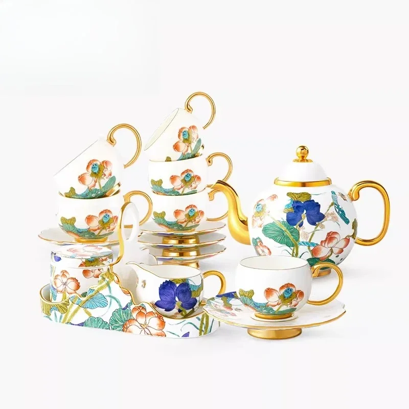 

18-head coffee set Ceramic coffee cup teacup gift box set without wooden frame