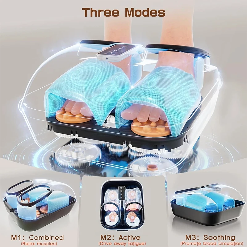 Electric Foot Massage Machine Heating Therapy Shiatsu Deep Kneading Roller Muscle Pain Relief High quality Foot Therapy Massager