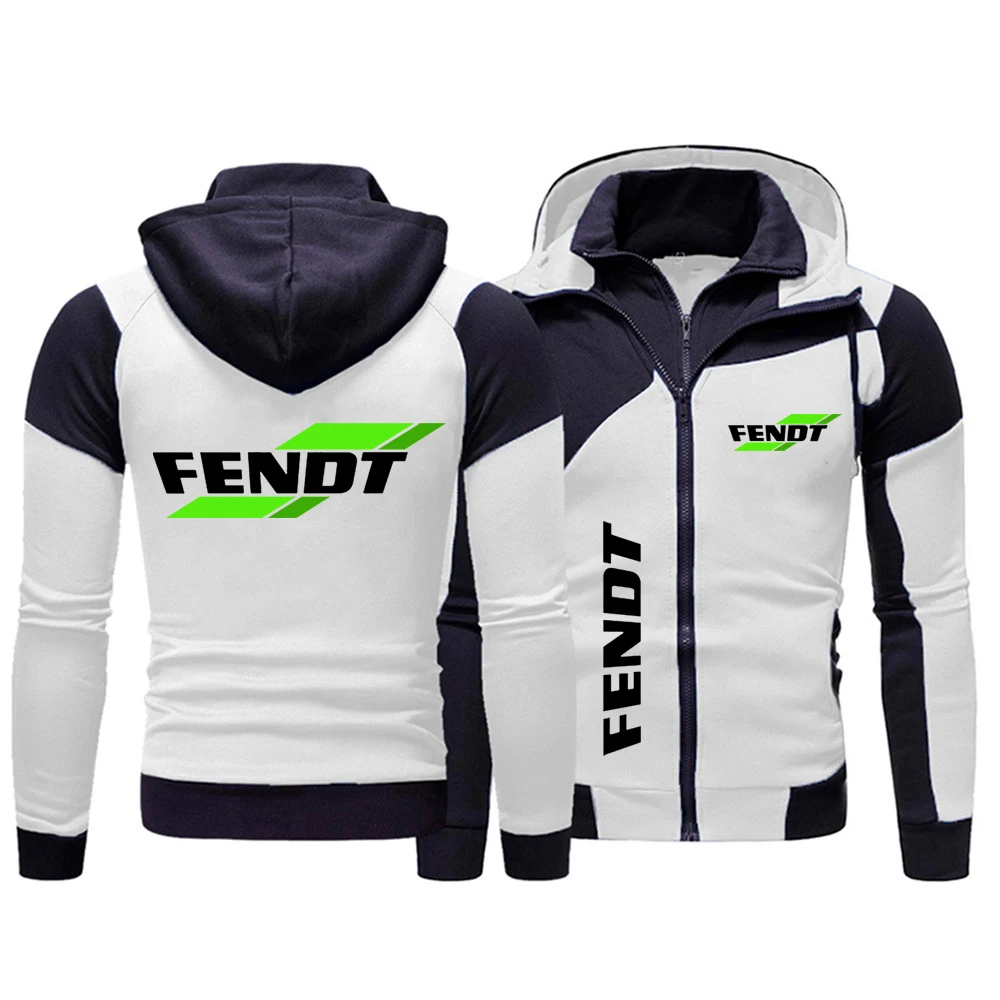 Spring new men\'s double zipper jacket casual sweatshirt brand FENDT logo fashion outdoor windproof fishing mountaineering jacket