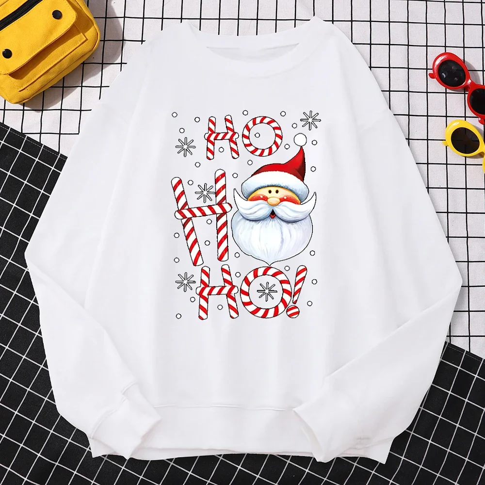 Cute Santa Claus pattern sweatshirt women\'s fall fashion casual top crew neck sweatshirt High street fashion women\'s wear