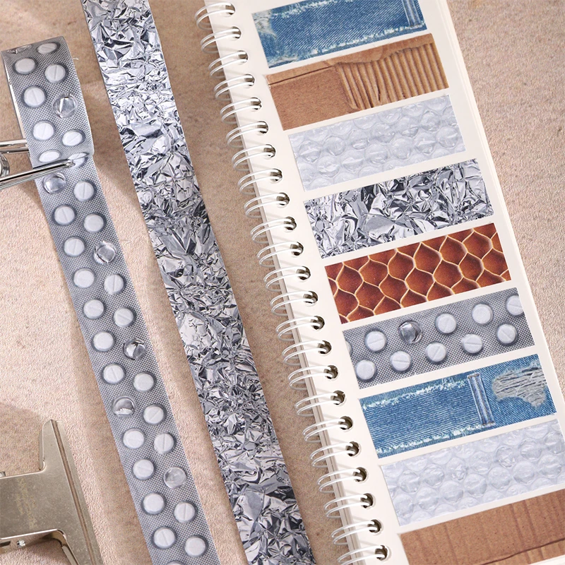 JIANQI 20mm*2m Solid color theme texture retro border Washi Tape DIY Scrapbook Aesthetic Masking Tape view 3