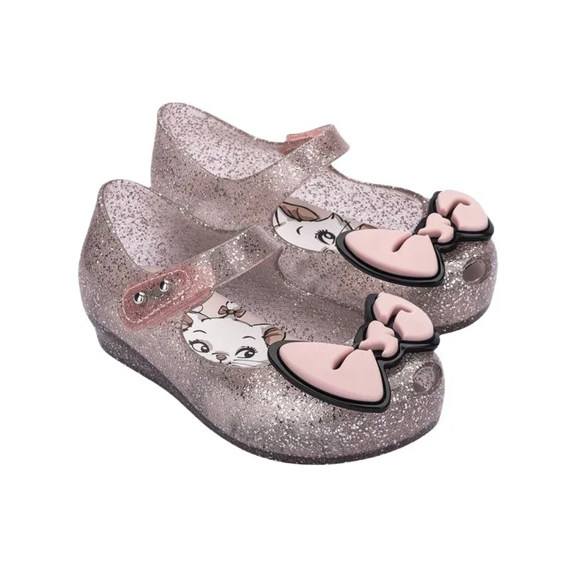 

New 2025 Children's Sparkle Butterfly Jelly Shoes Original Mini Melissa Princess Beach Sandals Fashion PVC Sequin Shoes