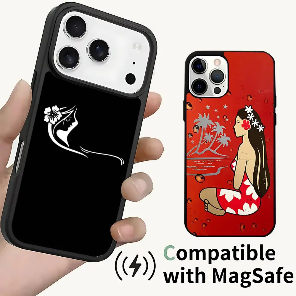 

Sea Hinano Tahiti girl Case For iPhone 17,16,15,14,13,12,11,Pro,Max,Plus,Mini,SE4,E Magnetic Magsafe Wireless Charging