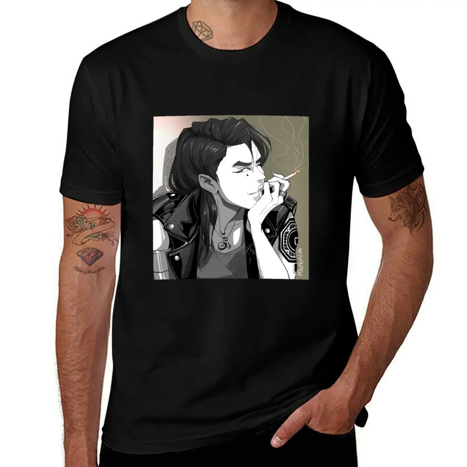Kuvira smokes by Mashersan in manga style T-Shirt Lightweight Running T-Shirt