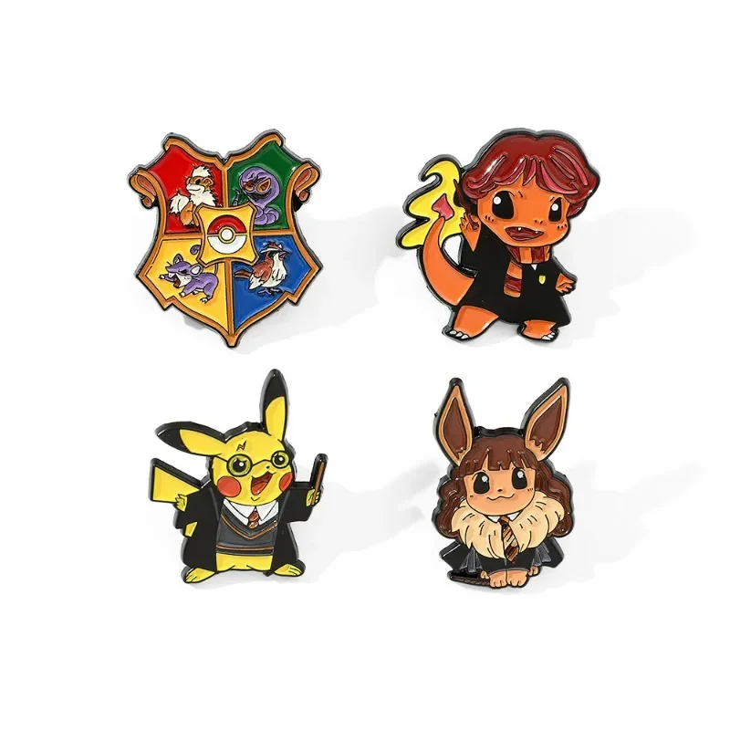 Pokemon Pikachu Eevee Charmander Cosplay Metal Brooch Anime Metal Brooch Badge Fashion Jewellery Backpack Accessory Gifts