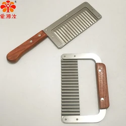 Aixiangru Potato Cutter Stainless Steel Coupe Frite Wooden Handle Potato Slicer French Fries Cutter Kitchen Gadgets