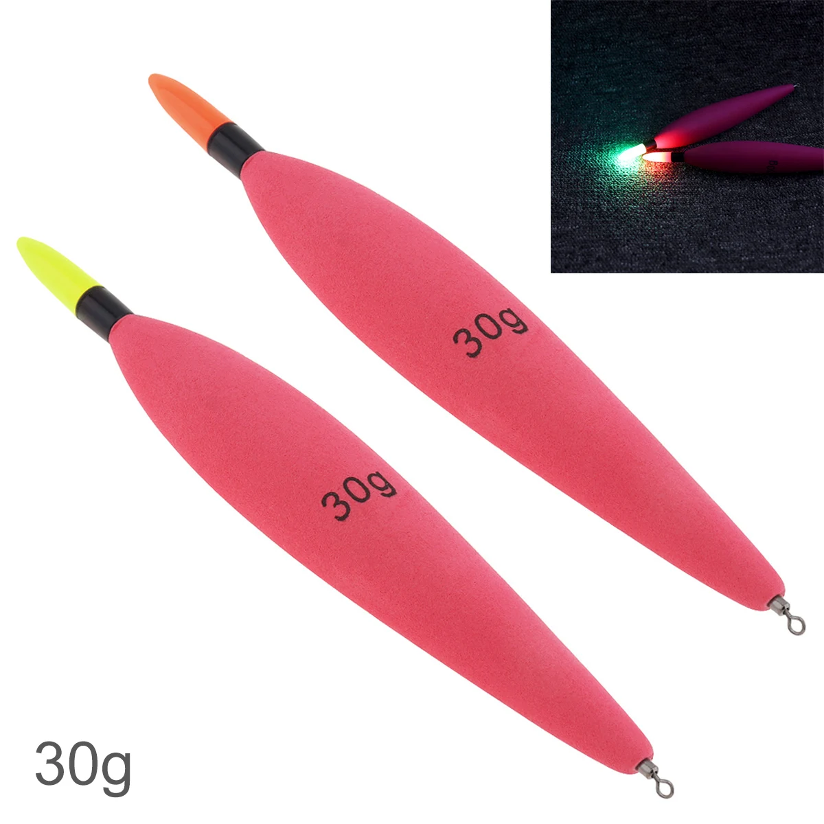 

1 Piece Luminous Buoyancy 30g Light Night Electronic Floating Long Rock Fishing Float EVA Foam Bobber