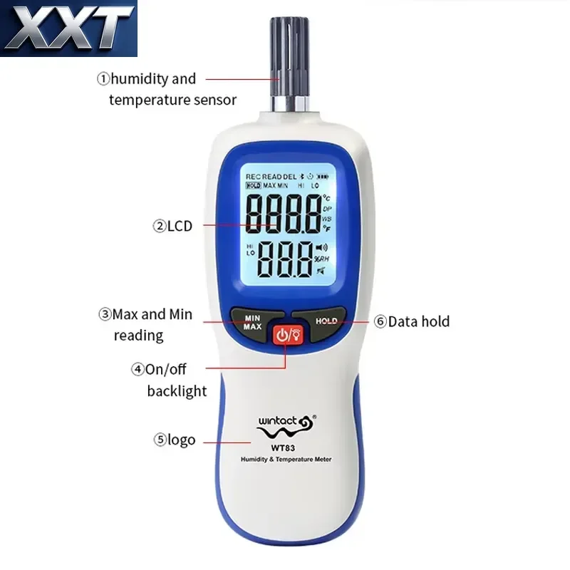 XXT NKYF WT83(B) High Precision Digital Temperature Humidity Meter LCD Display ABS Material 3*AAA Battery Powered ODM