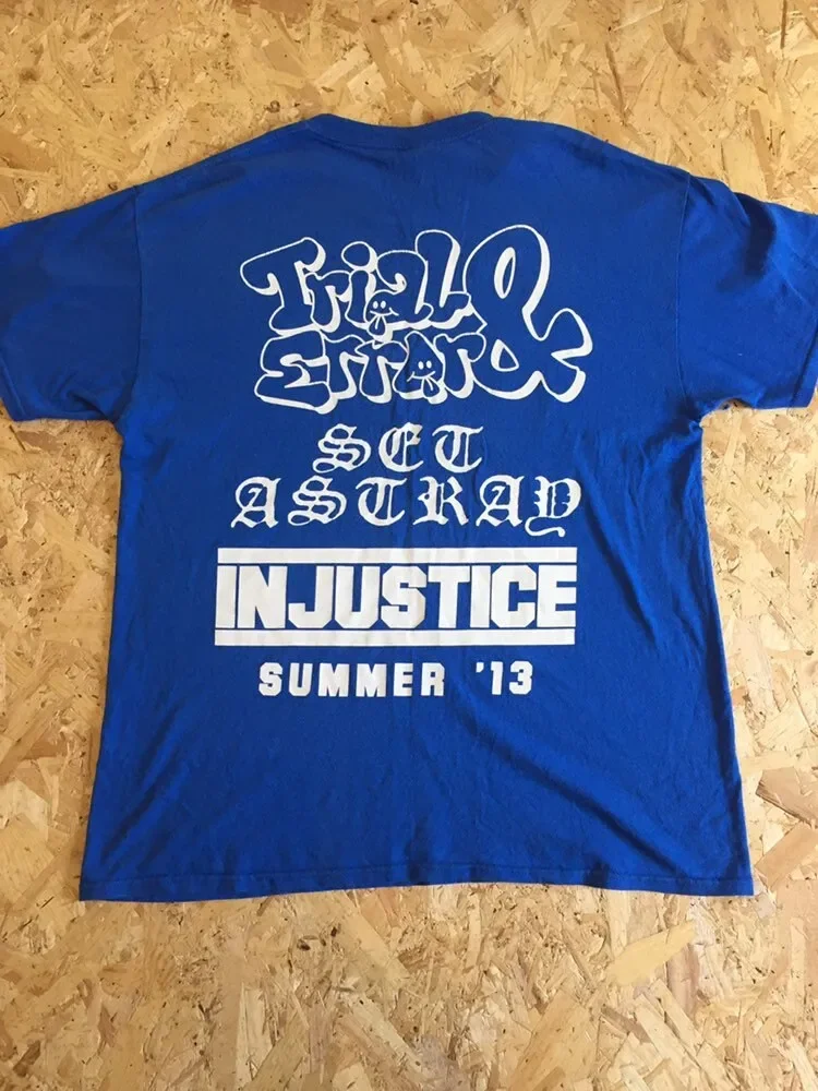 Rare Vintage Uk Hardcore Punk Grindcore Band Set Astray X Trial Error Summer 13 Äô Justice Tour T Shirt Blue Size Large