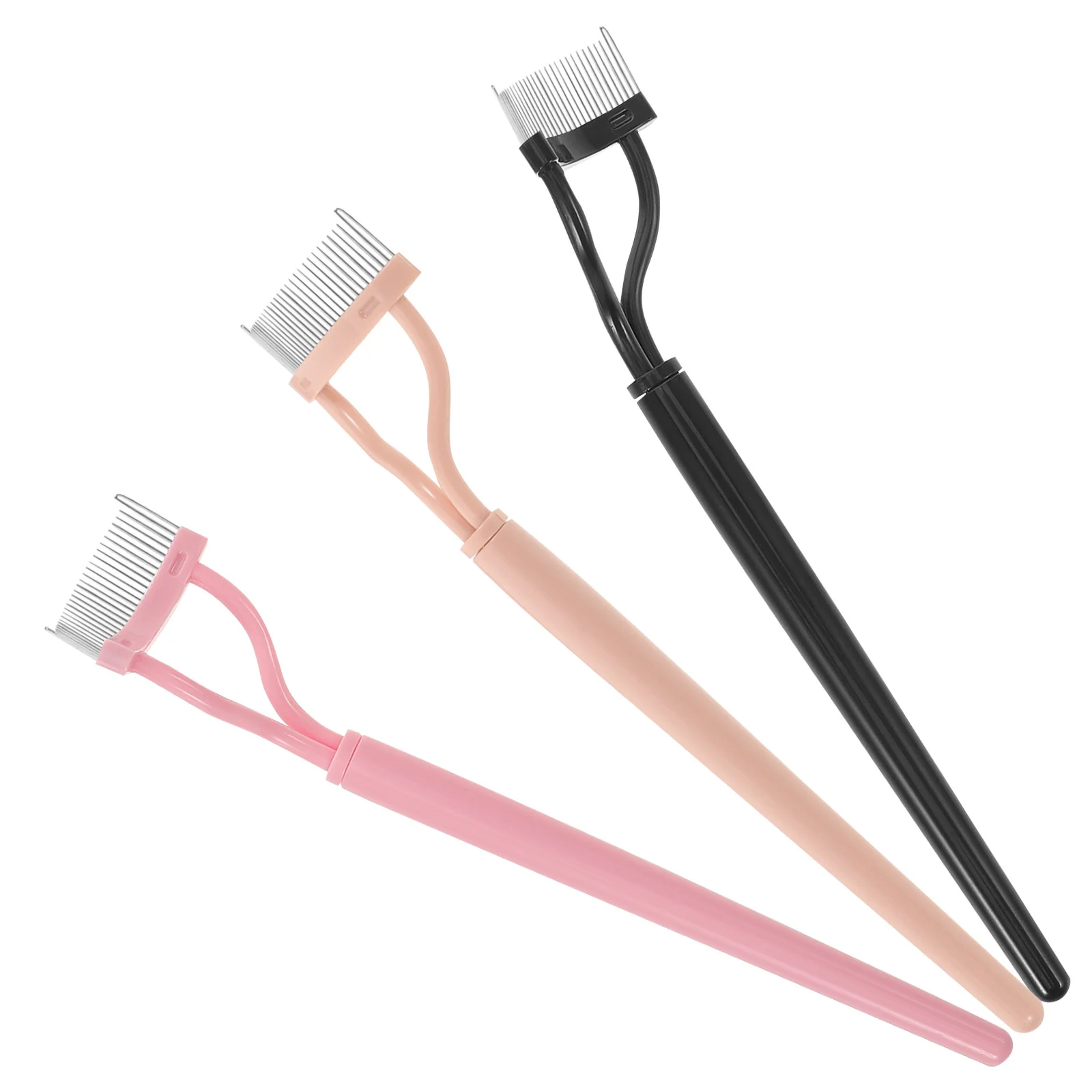 3個入りまつげセパレーター、まつげコーム、細かいステンレス製メタルまつげコームセパレーター、マスカラの塊除去ツール