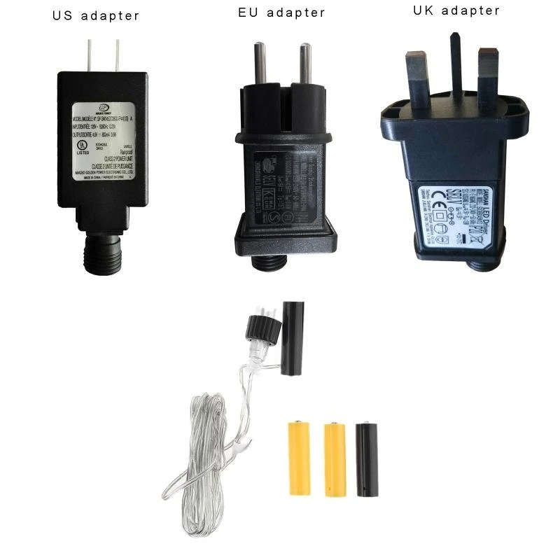 G8DB AAA AA Battery UK/US Cable Converter Line For Clocks Remote Control