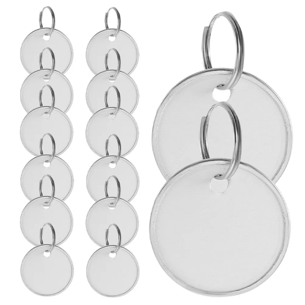 80Pcs Versatile Blank Key Tags Metal Rim Round Labels with Split Rings for Keys Organization DIY Labeling Wedding Favors Key