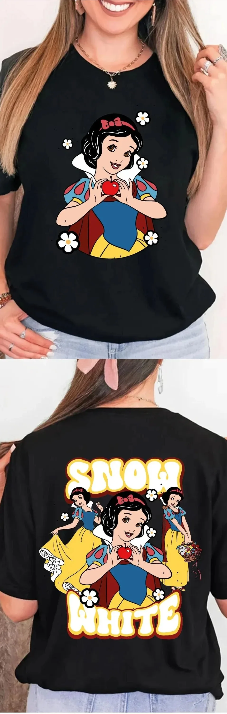 Disney Princess T-Shirt Summer Disney Princess Matching Shirt Girls Trip Princess Cinderella Belle Aurora Rapunzel Tshirt view 3