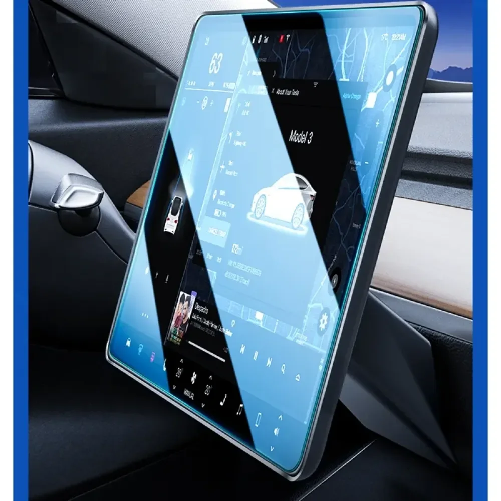 15 Inch Tempered Glass For Tesla Model 3 Y Center Control Navigation Screen Glass Film 9H Matte Anti Fingerprint Accessory