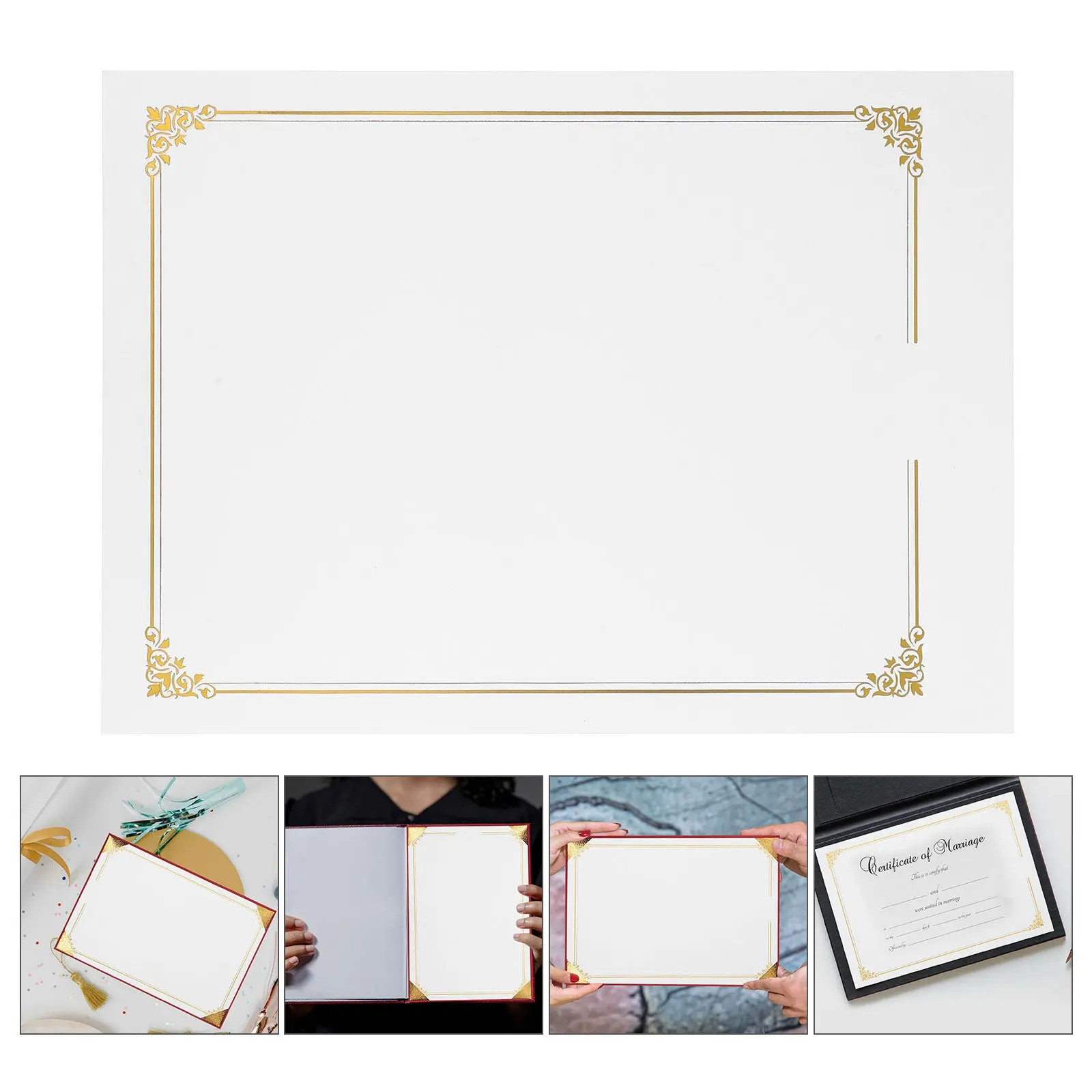 10Pcs Foil Border Certificate Paper Blank Diploma Cardstock Thick Award Paper Printable Participation Recognition