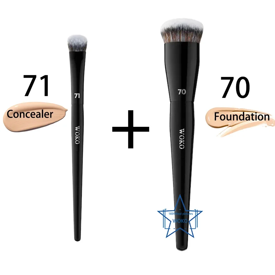 Pinceau professionnel pour fond de teint et contour du visage, cheveux synthétiques, grosse brosse Pro 70