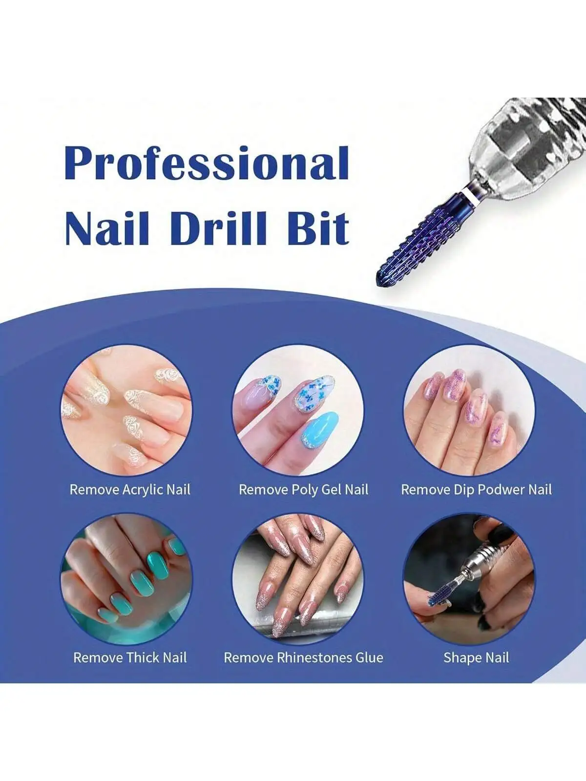 1 PC Tungsten Carbide Tornado Nail Drill Bits - 3/32