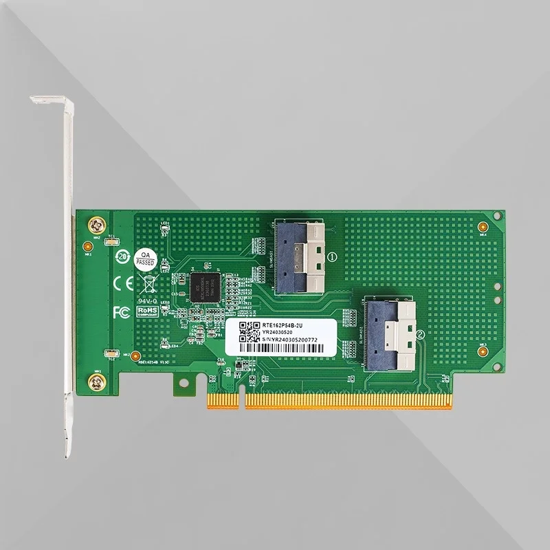 PCIe4.0 x16 to SlimSAS 8654 U.2 Adapter Half Height Card for Discrete Graphics Expansion