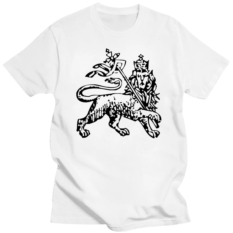 Branded Design Ethiopian Lion of Judah Tees Shirts Homme Best Fitted Short Sleeve Summer Tshirt Couple Plus Size Merch Clothing