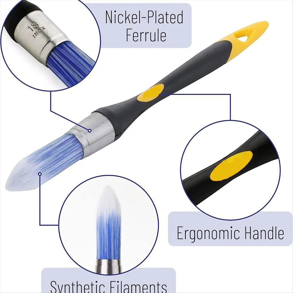828 Mega Sale Trim Brush Set, 5/8inch, 3/4inch and 1inch, Trim Paint Brush, Small Paint Brush, Trim Brushes for Painting,