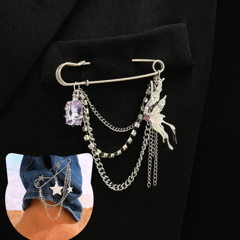 

Регулируемая декоративная брошь-зажим для одежды с отстегивающимся кисточным элементом, фиксатор для брюк, застежка для талии