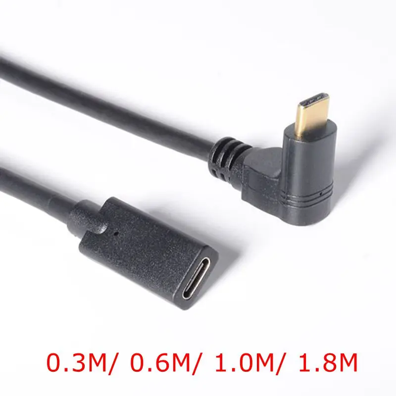 0.3M 0.6M 1M 1.8M 270 degree Type-C USB 3.1 Male to USB-C Female Extension Data Charging Cable Extender Cord Reversible Design