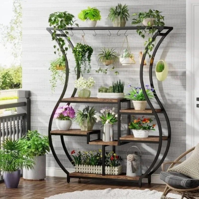 Floor-to-ceiling plant multi-layer flower shelves, simple balcony indoor shelves