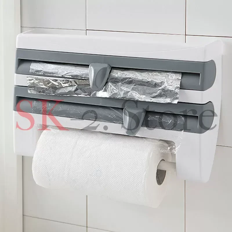Plastic Aluminum Foil Dispenser Tissue Spice Storage As Sorting Rack Fresh-keeping Film Cutting Supplies Kitchen Accessorie