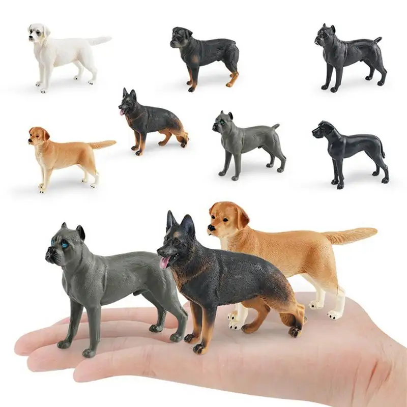 Figurine de chien de simulation pour la décoration de la maison, figurine de chiot, sculpture d'animaux, modèle de bouledogue Schnauzer, figurines d'action mignonnes, cadeaux de jouets pour enfants